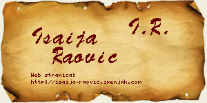 Isaija Raović vizit kartica